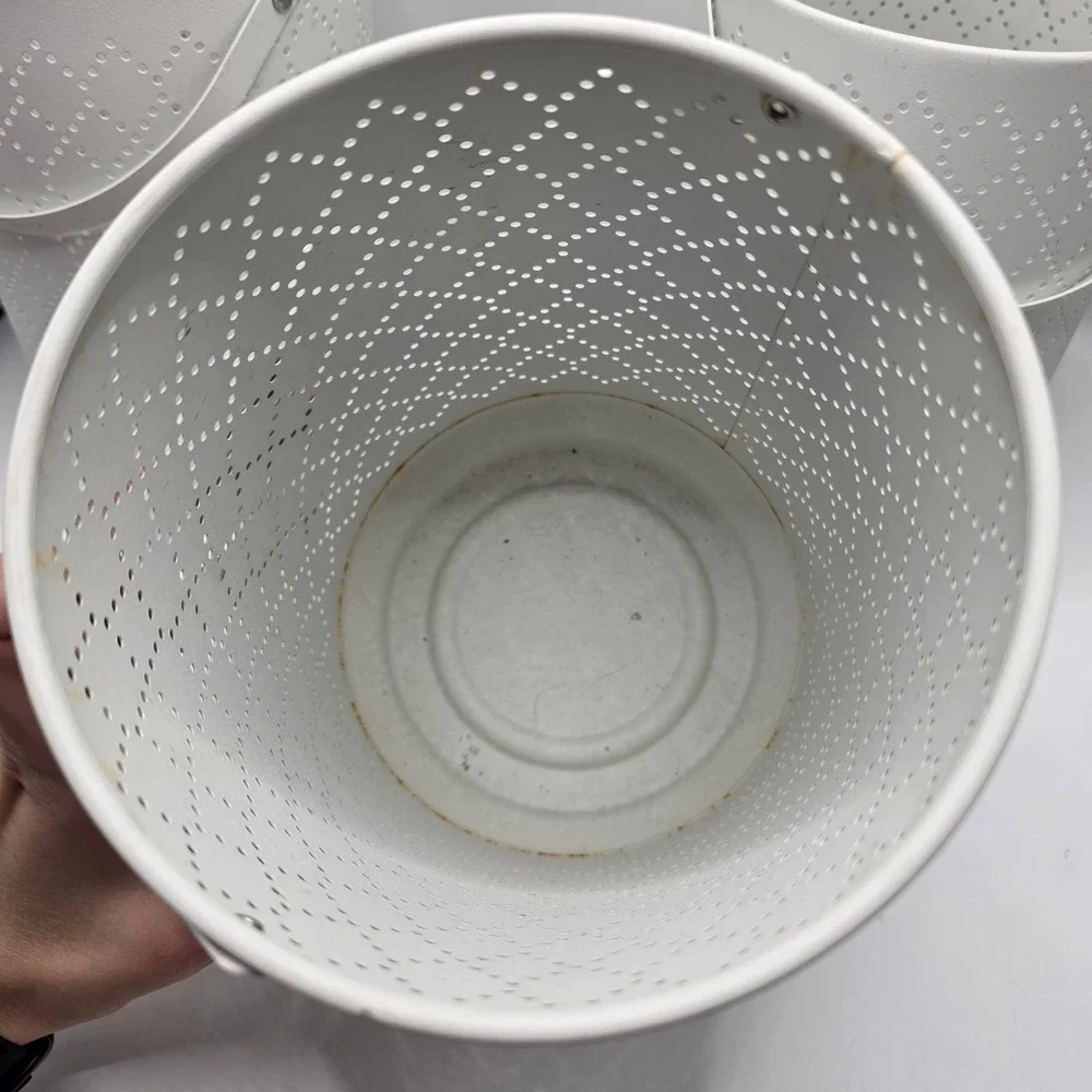 IKEA URSKILJA Lantern Set 3 White Perforated Metal Scandi Minimalist‎ Decor